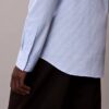Camisa ajustada de algodón elástico con estampado de cuadros vichy y botones Camisa ajustada de algodón elástico con estampado de cuadros vichy y botones