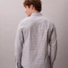 Camisa ajustada de algodón elástico con estampado de cuadros vichy y botones Camisa ajustada de algodón elástico con estampado de cuadros vichy y botones
