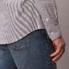 Camisa ajustada de algodón elástico con estampado de cuadros vichy y botones Camisa ajustada de algodón elástico con estampado de cuadros vichy y botones