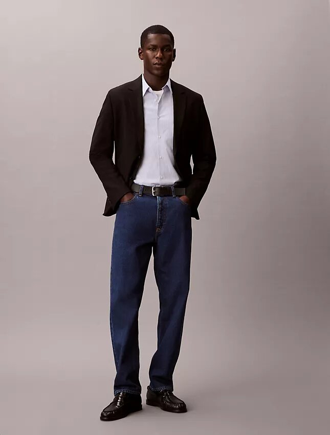 Camisa ajustada de Cotton Stretch a rayas con botones Camisa ajustada de Cotton Stretch a rayas con botones