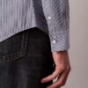 Camisa ajustada de Cotton Stretch a rayas con botones
