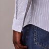 Camisa ajustada de Cotton Stretch a rayas con botones Camisa ajustada de Cotton Stretch a rayas con botones