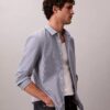 Camisa ajustada de Cotton Stretch a rayas con botones