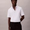 Camisa ajustada de Cotton Stretch con botones