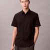 Camisa ajustada de Cotton Stretch con botones