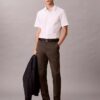 Camisa ajustada de Cotton Stretch con botones