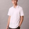 Camisa ajustada de Cotton Stretch con botones