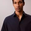 Camisa ajustada de Cotton Stretch con botones