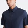 Camisa ajustada de Cotton Stretch con botones