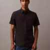 Camisa ajustada de Cotton Stretch con botones