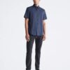 Camisa ajustada de Cotton Stretch con botones