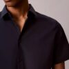 Camisa ajustada de Cotton Stretch con botones