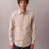 Camisa ajustada de cuadros de Cotton Stretch con botones