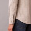 Camisa ajustada de cuadros de Cotton Stretch con botones