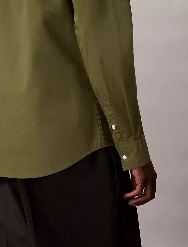 Camisa ajustada de popelín de algodón Cotton Stretch con botones Camisa ajustada de popelín de algodón Cotton Stretch con botones