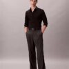 Camisa ajustada de popelín de Cotton Stretch con botones