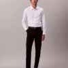 Camisa ajustada de popelín de Cotton Stretch con botones