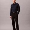 Camisa ajustada de popelín de Cotton Stretch con botones