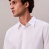 Camisa ajustada de popelín de Cotton Stretch con botones