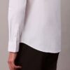 Camisa ajustada de popelín de Cotton Stretch con botones