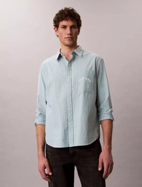 Camisa ajustada de rayas con botones