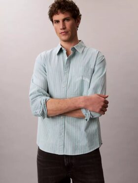 Camisa ajustada de rayas con botones