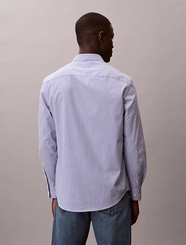 Camisa clásica con botones de rayas de Cotton Stretch Camisa clásica con botones de rayas de Cotton Stretch