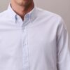 Camisa clásica de algodón elástico a rayas con cuello abotonado Camisa clásica de algodón elástico a rayas con cuello abotonado