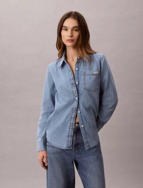 Camisa clásica de Denim con botones
