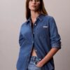 Camisa clásica de Denim con botones Camisa clásica de Denim con botones
