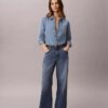 Camisa clásica de Denim con botones