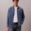 Camisa clásica de Denim con botones Camisa clásica de Denim con botones