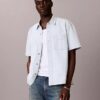 Camisa clásica de Denim de manga corta con botones Camisa clásica de Denim de manga corta con botones