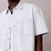 Camisa clásica de Denim de manga corta con botones Camisa clásica de Denim de manga corta con botones