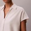 Camisa clásica de manga corta en mezcla de lino