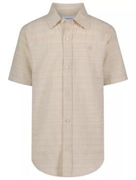 Camisa clásica de niños con rayas texturizadas y botones
