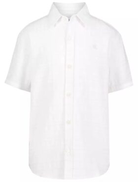 Camisa clásica de niños con rayas texturizadas y botones