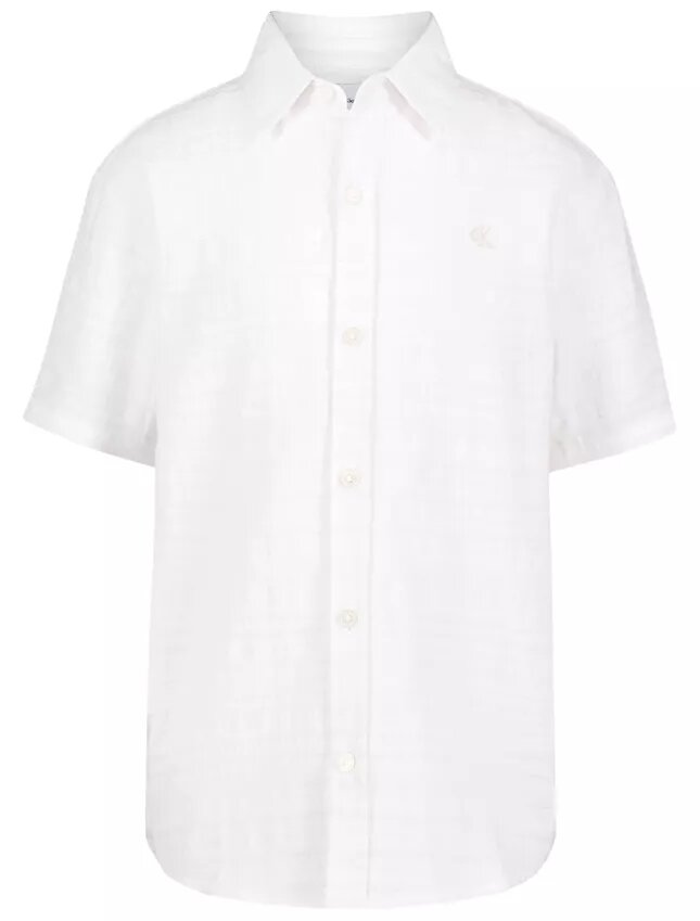 Camisa clásica de niños con rayas texturizadas y botones Camisa clásica de niños con rayas texturizadas y botones