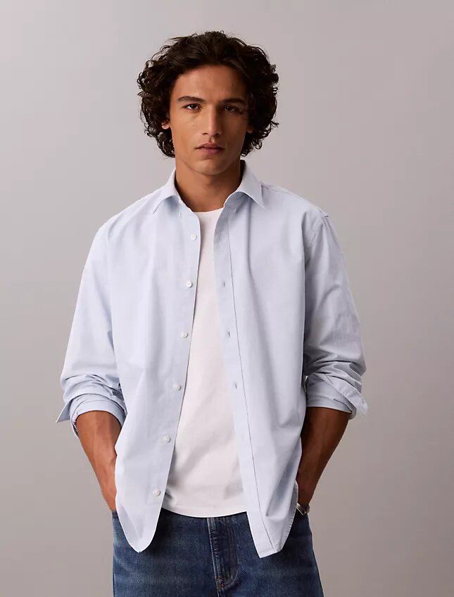 Camisa clásica de Oxford lisa con botones Camisa clásica de Oxford lisa con botones