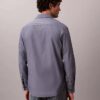 Camisa clásica de popelín lavado con botones Camisa clásica de popelín lavado con botones