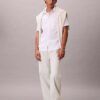 Camisa clásica de seersucker liso con botones Camisa clásica de seersucker liso con botones