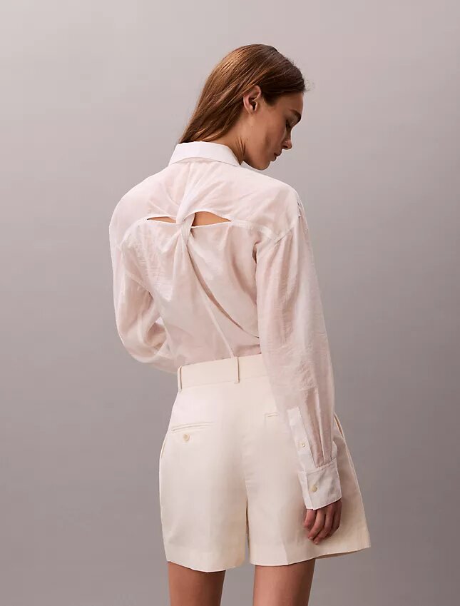 Camisa clásica de voile con botones Camisa clásica de voile con botones