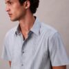 Camisa clásica elástica a rayas teñida en hilo