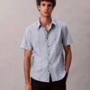 Camisa clásica elástica a rayas teñida en hilo