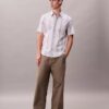 Camisa clásica elástica a rayas teñida en hilo Camisa clásica elástica a rayas teñida en hilo
