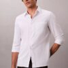 Camisa clásica lisa de seersucker Camisa clásica lisa de seersucker