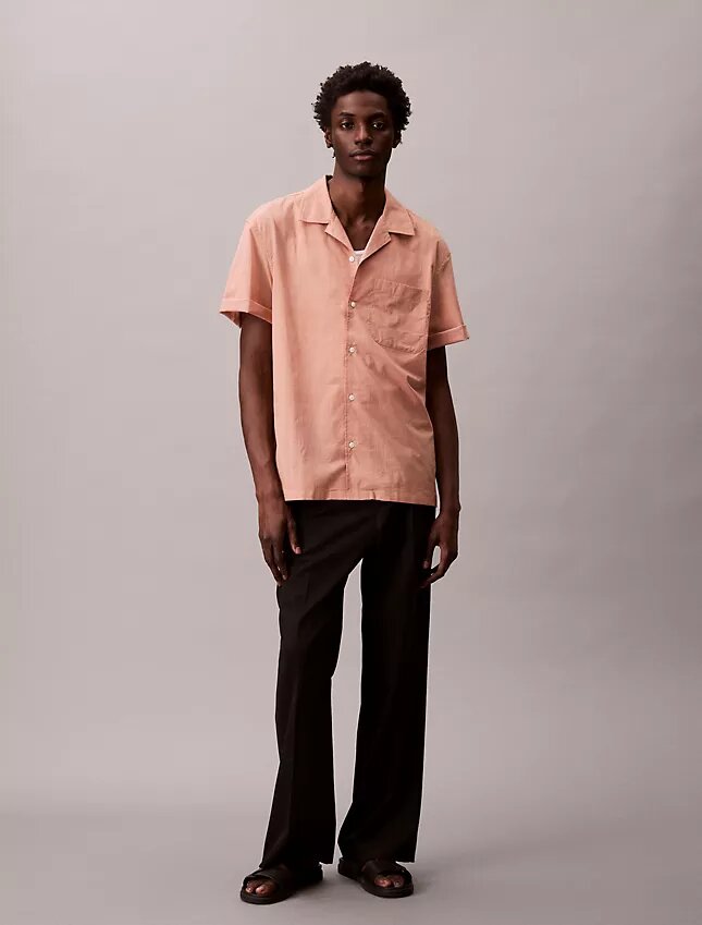 Camisa clásica Oxford a rayas con botones Camisa clásica Oxford a rayas con botones