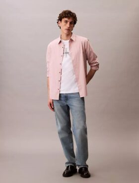 Camisa clásica Oxford a rayas con botones