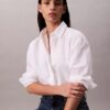 Camisa corta de corte cuadrado con botones