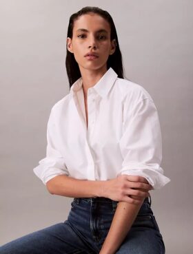Camisa corta de corte cuadrado con botones